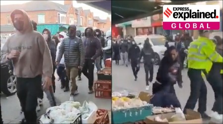 Leicester Police said: “Parts of East Leicester experienced serious disorder yesterday evening (Saturday) into this morning (Sunday) when large crowds formed after groups of young men began an unplanned protest.” (Twitter/Screenshot)