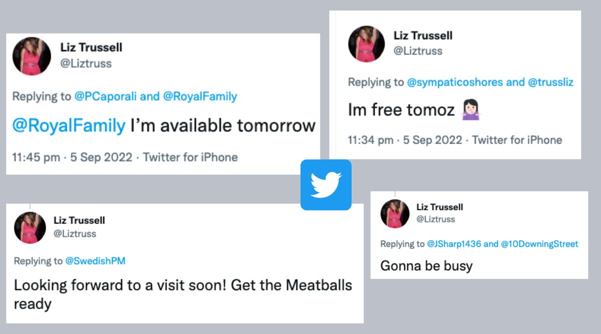 Liz Truss, UK Prime Minister Liz Truss, People tag wrong Liz Truss, UK woman Liz Trussell mistaken as the prime minister, wrong Liz Truss twitter account, Indian express