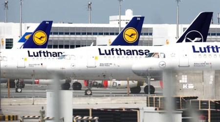 Lufthansa says it is cancelling almost all passenger and cargo flights on Friday from Frankfurt and Munich, due to planned strike action by pilots (FILE)