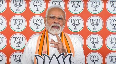Prime Minister Narendra Modi addresses the 'Yuva Vijay Sankalp' rally, via video conferencing. (PTI Photo)