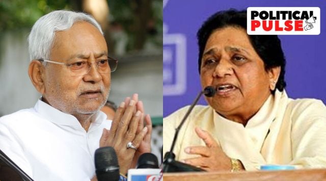 JD(U) leader Nitish Kumar in Delhi; BSP chief Mayawati (Express Photos)