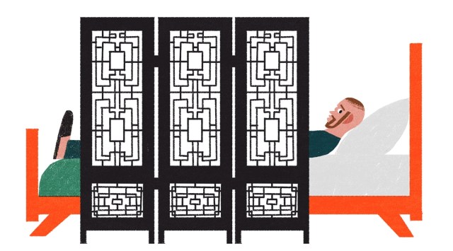 A folding screen can create privacy for sleeping guests while adding a dash of glamour to your home.  (Klas Fahlen/The New York Times)
