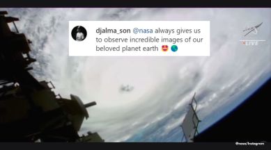 Hurricane Ian Florida, NASA shares space photo of Hurricane Ian, how Hurricane Ian looks from space, International space station records hurricane Ian, NASA viral videos hurricane, Indian Express