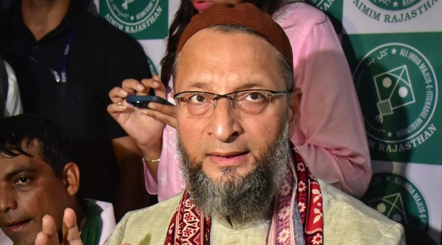 All India Majlis-e-Ittehadul (AIMIM) chief Asaduddin Owaisi during a press conference, in Jaipur, Wednesday, Sept. 14, 2022. (PTI Photo) 