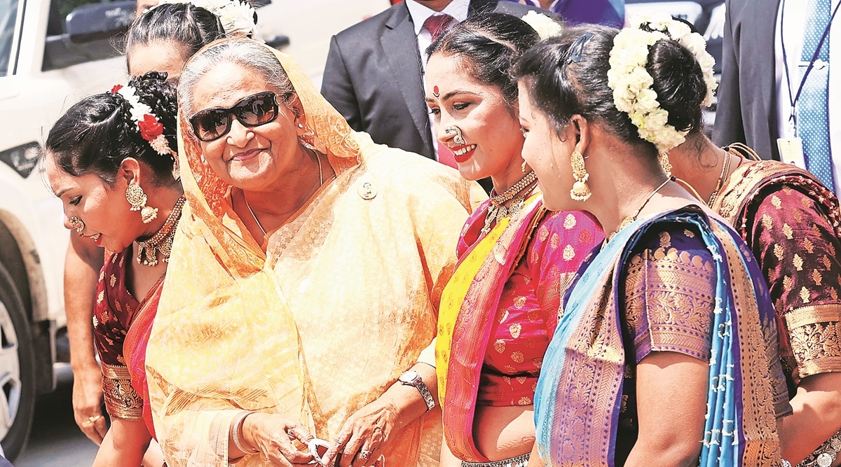 Bangladesh PM Sheikh Hasina in New Delhi. (Express Photo by Praveen Khanna)