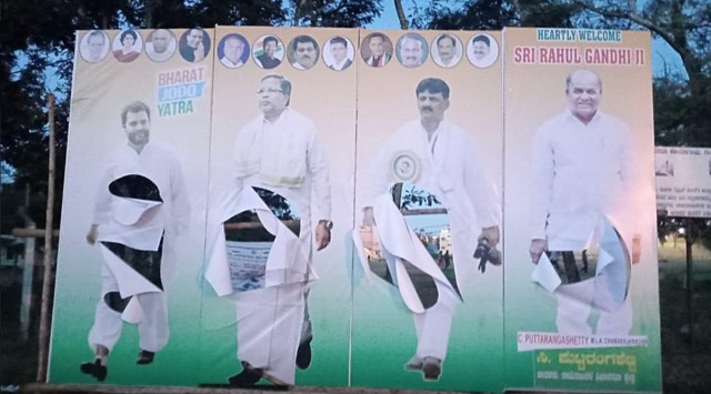 Rahul Gandhi will begin the 21-day Karnataka leg of his Bharat Jodo Yatra Friday and is set to travel by foot 511 kilometres in seven districts of the state. (Express photo)