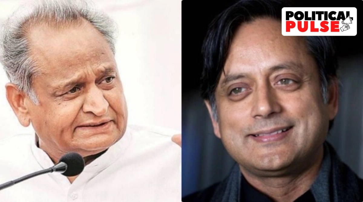 Rajasthan Chief Minister Ashok Gehlot (left) and Congress MP Shashi Tharoor (File)