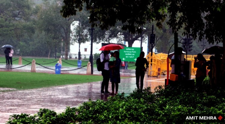 While declaring the monsoon withdrawal this year, the Met department officials had also stated that dry weather would prevail over Delhi, Chandigarh and Punjab. But the forecast fell flat with Delhi, Gurgaon and Noida receiving heavy rainfall on Thursday (Express photo by Amit Mehra)