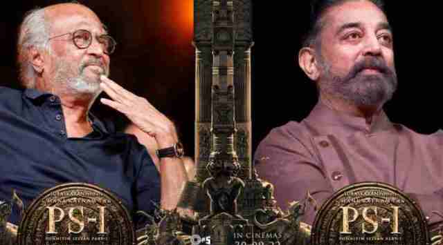 Kamal Haasan and Rajinikanth at the Ponniyin Selvan event. (Photo: Twitter/Lyca Productions)