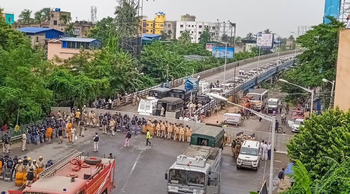 पुलिस मुख्यालय तक भाजपा की रैली में बल प्रयोग के आरोप को बीच में ही रोक दिया गया