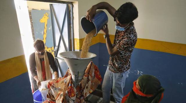 The government launched the PMGKAY in 2020 during the first wave of Covid-19. Under the scheme, free foodgrains at the rate of 5kg per person per month are provided to eligible beneficiaries of the NFSA (National Food Security Act). (Express photo by Praveen Khanna)