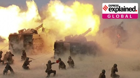 This image made from video of still images broadcast in a news bulletin by North Korea's KRT on April 26, 2017, shows what was said to be a "Combined Fire Demonstration" held to celebrate the 85th anniversary of the North Korean army, in Wonsan, North Korea.   (KRT via AP Video, File)