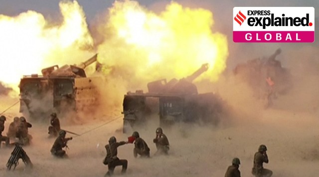 This image made from video of still images broadcast in a news bulletin by North Korea's KRT on April 26, 2017, shows what was said to be a "Combined Fire Demonstration" held to celebrate the 85th anniversary of the North Korean army, in Wonsan, North Korea.   (KRT via AP Video, File)