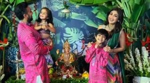 Shilpa Shetty-Raj Kundra welcome Bappa with their kids, see inside photos