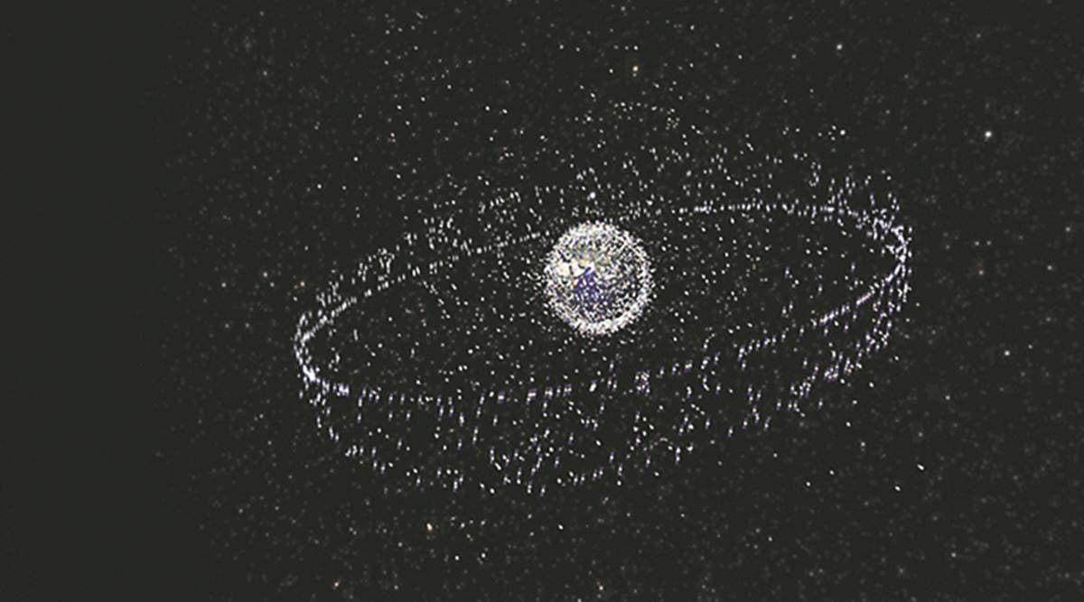 artist impression of space debris