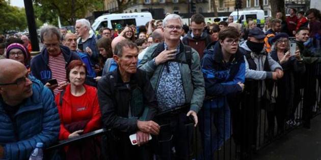 protesters gather outside downing street after truss resigns