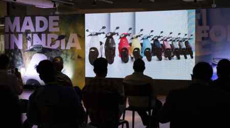 The launch of Ola’s electric scooter in Bengaluru in 2021. Photographer: Samyukta Lakshmi/Bloomberg