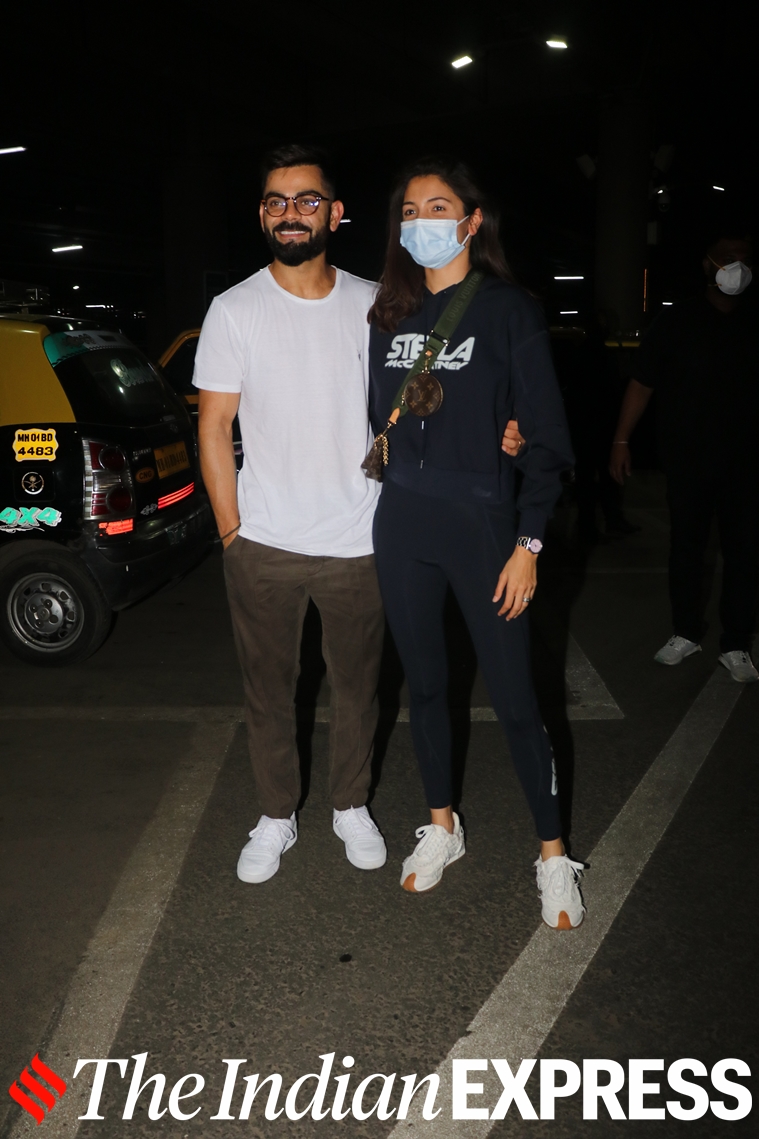 Anushka Sharma-Virat Kohli's Comfy Colourful Airport Looks Win