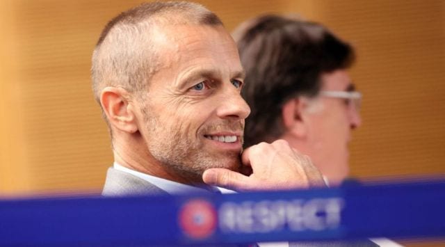 UEFA president Aleksander Ceferin during the press conference . ( Reuters )