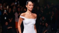 Paris Fashion Week: Bella Hadid's full-body spray paint ensemble