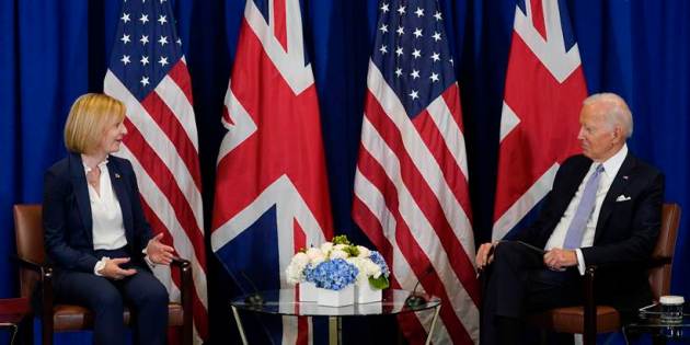 Liz Truss meets US president Biden