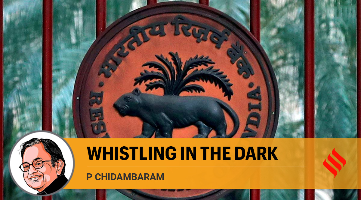 P Chidambaram writes: Whistling in the dark