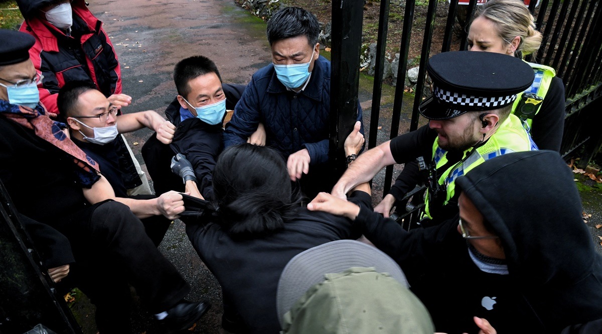 Uk Summons Chinese Envoy Over Protester Beaten At Consulate World News The Indian Express 8525