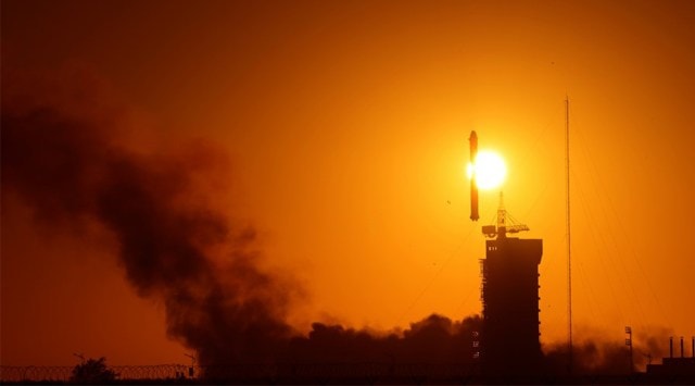 The ASO-S observatory was launched on a Long March-2D carrier rocket from the Jiuquan Satellite Launch Center in northwest China, Oct. 9, 2022. (Image credit: Wang Jiangbo/Xinhua)