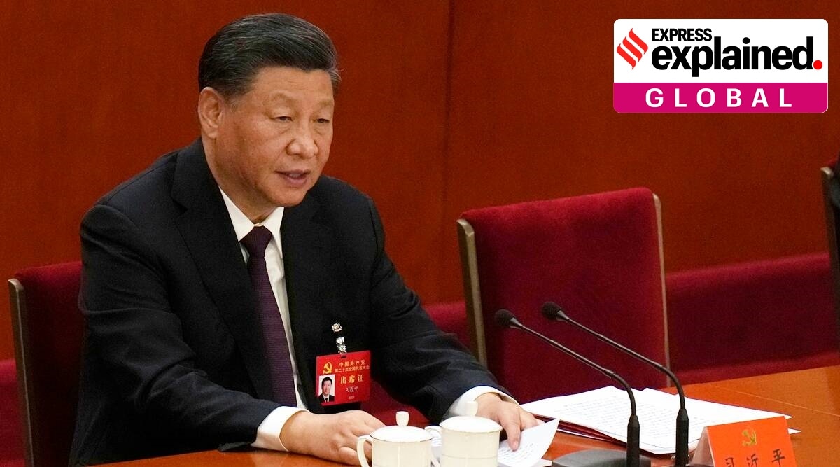 Chinese President Xi Jinping speaks during the closing ceremony of the 20th National Congress of China's ruling Communist Party at the Great Hall of the People in Beijing, Oct. 22, 2022. (AP)