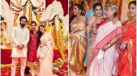 Durga Puja, Ranbir Kapoor, Ayan Mukerji, Mouni Roy, Kajol, Jaya Bachchan and Rani Mukerji