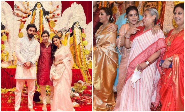 Durga Puja, Ranbir Kapoor, Ayan Mukerji, Mouni Roy, Kajol, Jaya Bachchan and Rani Mukerji
