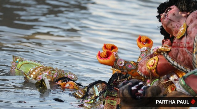The five-day-long Durga Puja festival in West Bengal came to a close on Wednesday with the immersion of idols (Express photo by Partha Paul)