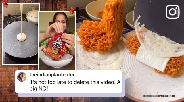 Food blogger, dosa Korean noodles combo, Ramen noodles, crazy food experiment, culinary, netizens less impressed, viral, trending