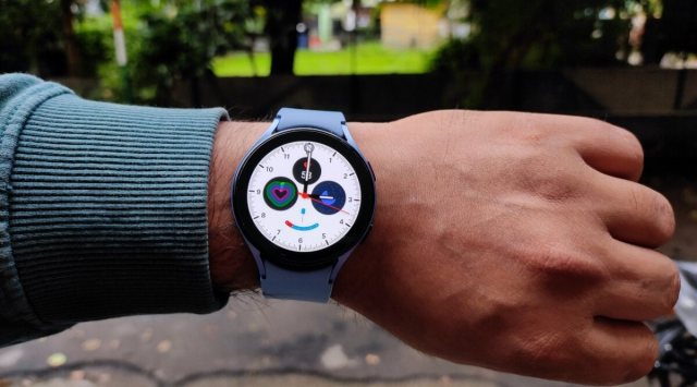 The Galaxy Watch 5 is one of the best looking WearOS watch available right now. (Image credit: Anurag Chawake/Indian Express)