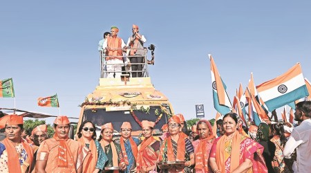The Gaurav yatra covered 144 of the 182 constituencies. (Express Photo)