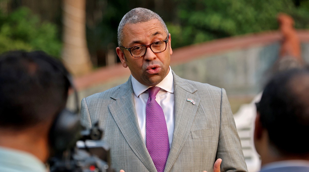 British Foreign Secretary James Cleverly speaks during an interview with Reuters at the residence of British High Commissioner in New Delhi, India, October 29, 2022. (REUTERS/Altaf Hussain)