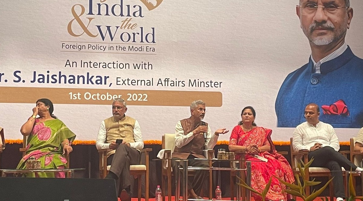 Jaishankar was interacting with students of MS University at Sayaji Nagar Gruh in Vadodara at the 'Rising India and the World: Foreign Policy in the Modi Era' event. (Twitter/@DrSJaishankar)
