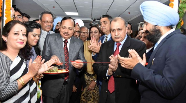 Justice Hemant Gupta, Judge, Supreme Court of India and Justice Surya Kant, Judge, Supreme Court of India inagurates the Alternative Dispute Resolution (ADR) Centre at District Courts complex in Ludhiana on 20/11/2020 (Express/File)