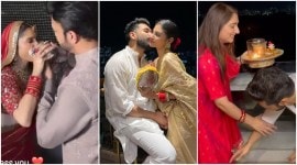 Karva Chauth 2022 Ankita Lokhande turns into a DJ, Mouni Roy-Suraj Nambiar shares a kiss, Rahul Vaidya touches wife Disha Parmar's feet