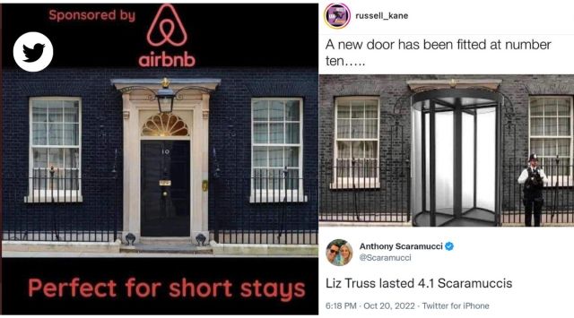 Liz Truss memes, Memes flood Twitter after British PM Liz Truss resigns, UK prime minister, 10 Downing Street, Boris Johnson, Rishi Sunak, Twitter, viral, trending
