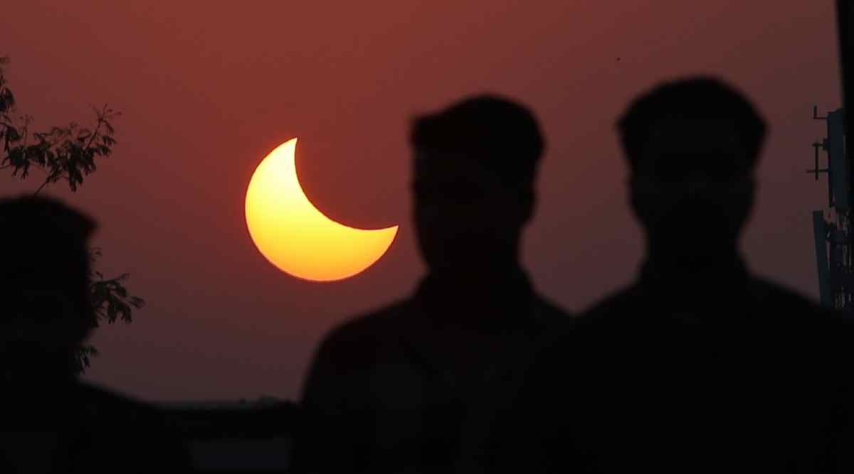 Partial solar eclipse as seen from cities across India Picture