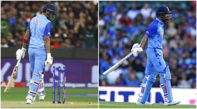 (From left) KL Rahul against Pakistan and KL Rahul against Netherlands. (AP)