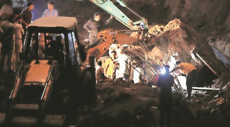 Mohali wall collapse, Mohali construction site wall collapse, Punjab news, Chandigarh city news, Chandigarh, India news, Indian Express News Service, Express News Service, Express News, Indian Express India News