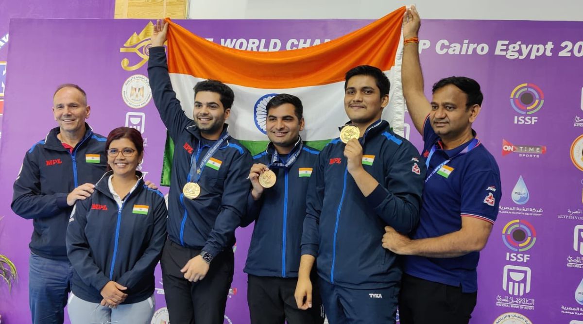 Rudrankksh, Arjun og Kiran vinner Indias femte gull på ISSF Worlds