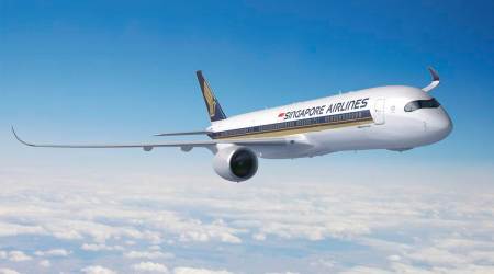 Singapore Airlines introduces medium haul wide-body aircraft A350-900 for the flights between Hyderabad and Singapore (Express photo) 