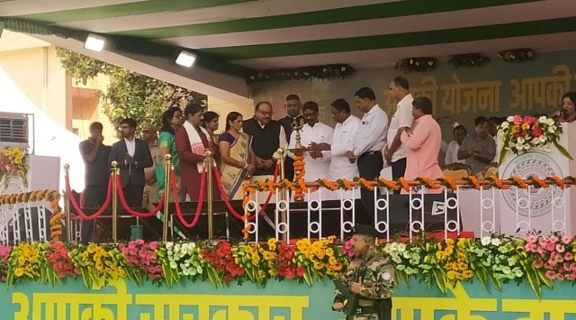 Jharkhand CM Hemant Soren inaugurating the welfare schemes in Giridih, Jharkhand. (Express photo)