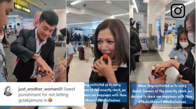gulab jamuns, Phuket airport, Thailand, sweet punishment, airport, security, check-in, airplane, travel, India, viral, trending