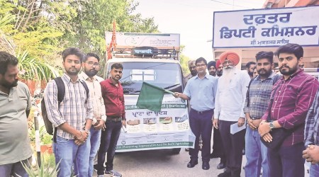 One of the PRANA mobile vans being flagged off.  (Express Photo)