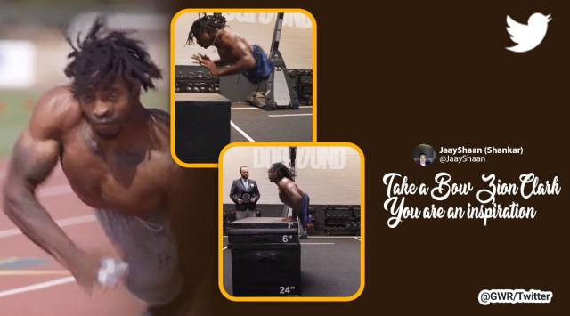 The fastest man on hands, Zion Clark, Guinness World Records, wrestler, GWR, Twitter, viral, trending, Indian Express