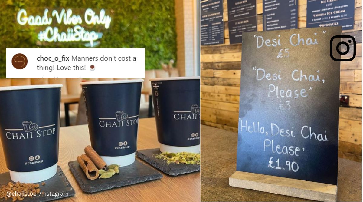 UK cafe charges customers based on courtesy, kindness, placing order, Chai, Chaii Stop, UK, menu, viral, trending